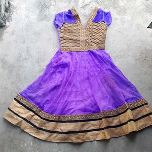 Girls' Purple Ethnic Dress