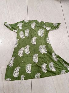 Green Printed Kurta