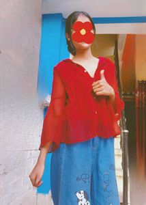 long sleeves beautiful red top 💓