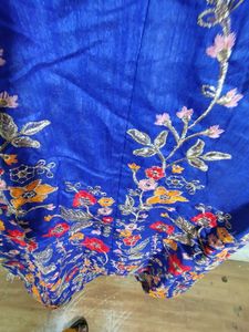 Blue Embroidered Lehenga Material (Women's)