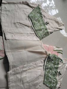 Off White Embroidered Saree- With MAA Embroidery