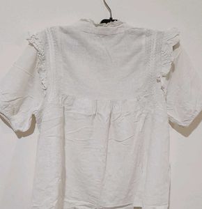 White Ruffle Top
