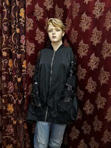 Black oversized bomber jacket