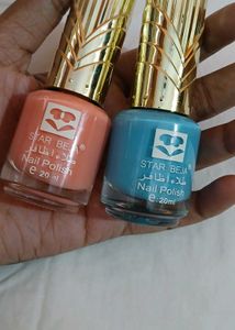 Star Beja Nail Polish ( Peach & Sky Blue )