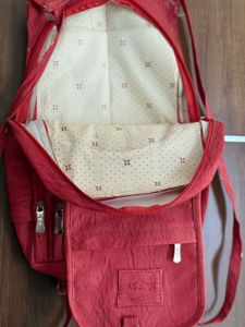Red Leather 4-Pocket Bag