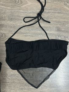 Black Halter Top &amp; Sleeves Set