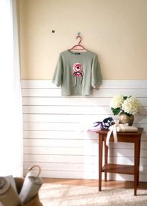 Cute Bear Graphic Crop Top