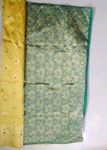 A Beautiful Silk Saree With Readymade Blouse
