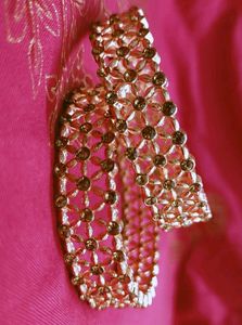 Elegant Rhinestone Flower Bangle Bracelet