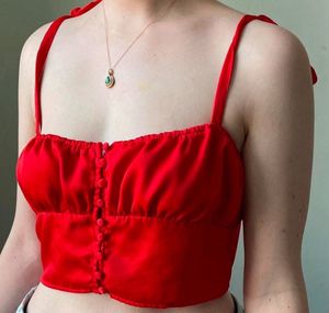 Forever 21 Red Tie Strap Cami Top