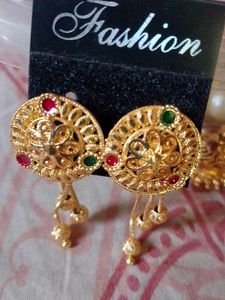 Gold Tone Dangle Earrings
