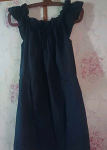 Off Shoulder Navy Dress
