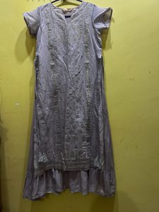 Avaasa Foil Print A-line Kurta Size L