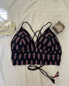 Double Side Wear Motif Print Bralette+short Kurti