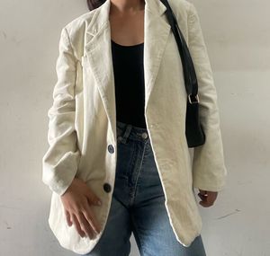 🌈 Cream Corduroy Blazer🩷