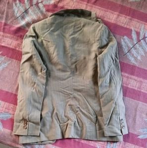 Olive Green Striped Blazer