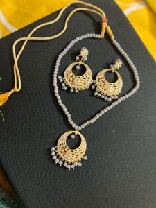 Grey Moti Jewellery Set