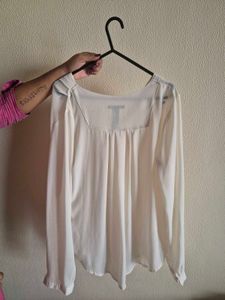 Off White V Neck Blouse (Forever 21)