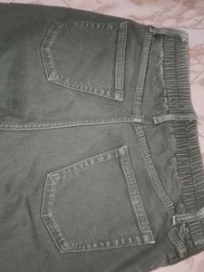 Olive Green Straight Jeans