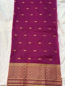 💜Purple Banarasi Fabric With Heavy Zari Work