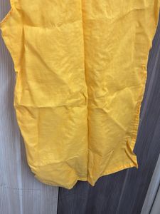 Yellow Embroidered Kurti Top