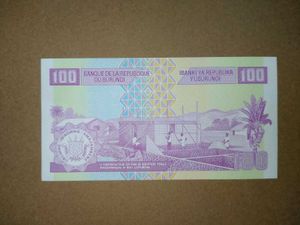 100 Francs banknote from Burundi, issued in 2011