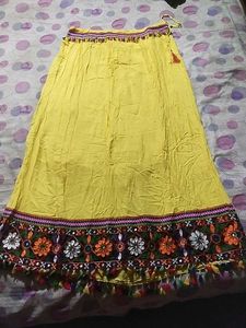 Yellow Embroidered Ethnic Skirt