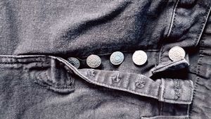 Button-Fly Gray Jeans