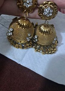 Golden Jhumka Earrings
