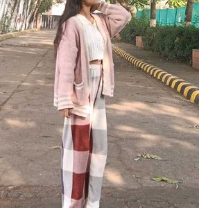 Chic Pastel Pink Oversized Cardigan