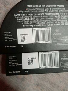 FACES CANADA 6 in1 Eyeshadow Palette