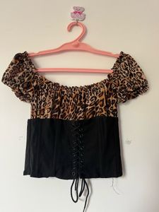 rare iamgia - y2k corset lepord print