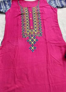Daily Wear Suit Magenta And Blue