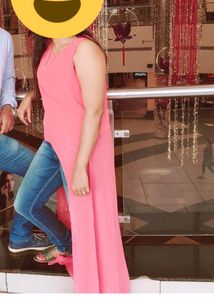Peach Colour High Low Top