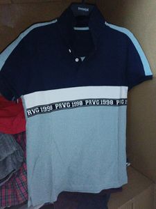 PROVOGUE Men&#39;s Color-Block Polo Collar T-Shirt