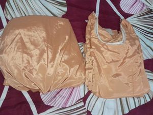 Peach Colour Art Silk Kurta Set( Without Duppatta)