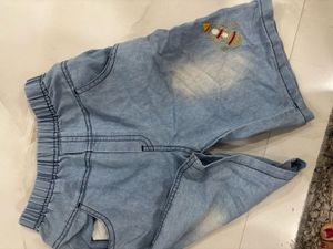 Kids Denim Shorts with Rocket Detail