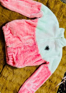 Pastel Color Block Fuzzy Jacket Never Used
