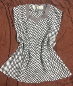 Polka Dot Button-Up Top