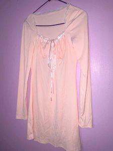 light pink long sleeve short dress SAVANA