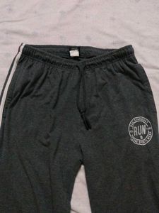 Gray Lounge Pants with White Stripe