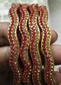 Red &amp; Gold Rhinestone Bangles