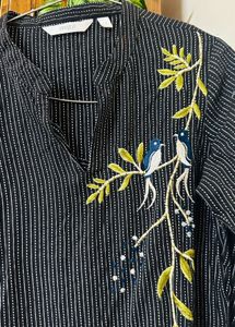Bird Black Kurta