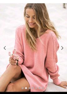 Roxy Sweater Dress In Dusty Pink