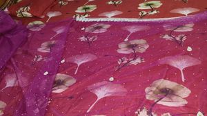 Net Saree With Designer Blouse