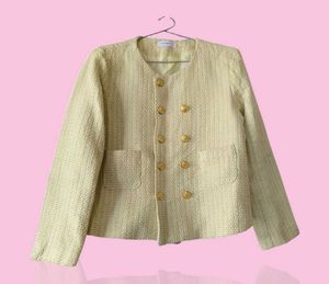 Sales🔥Tweet Cream And Yellow Blazer💕