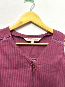 Maroon Women Sleeveless Top