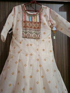 Beautiful Kurti With Lining , Off White Colour