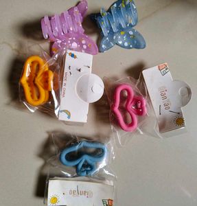 5pcs butterfly and heart shaped hair claw clips fo