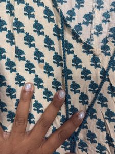 Boho Teal &amp; White Print Dress
